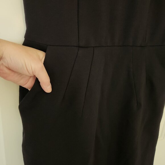 Lands End Black Ponte Sleeveless Sheath Dress Office Work Party Classic Elegant - Picture 5 of 13